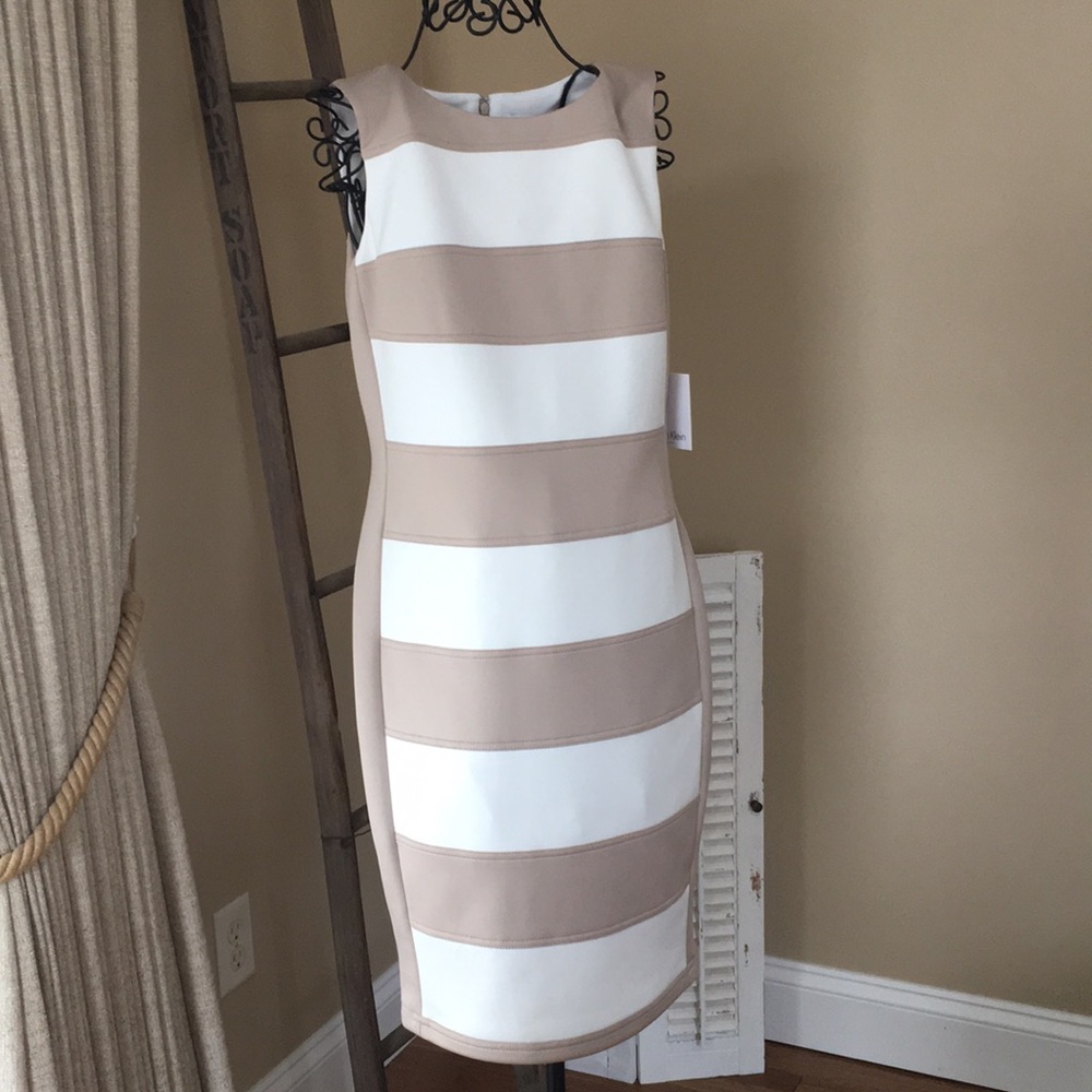 Tan and cream dress